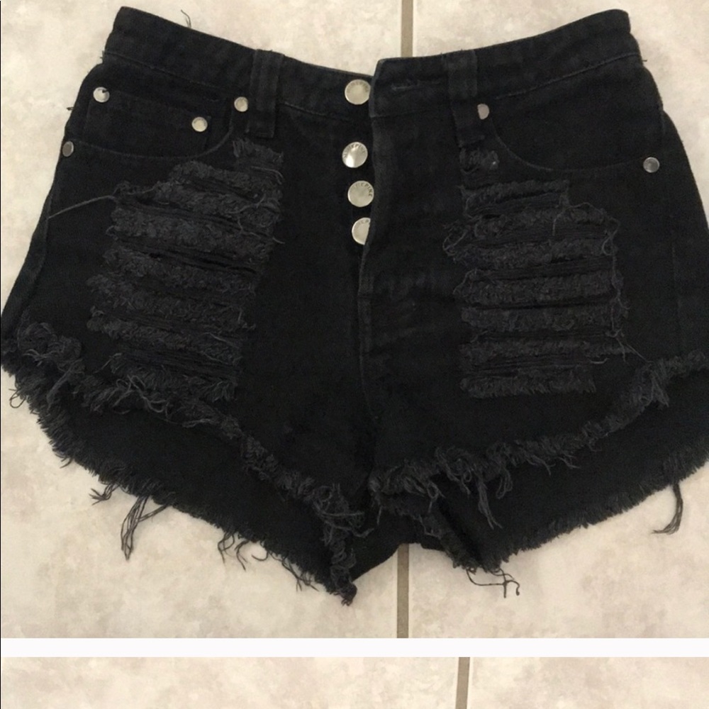 Minkpink Black Slasher Shorts XS